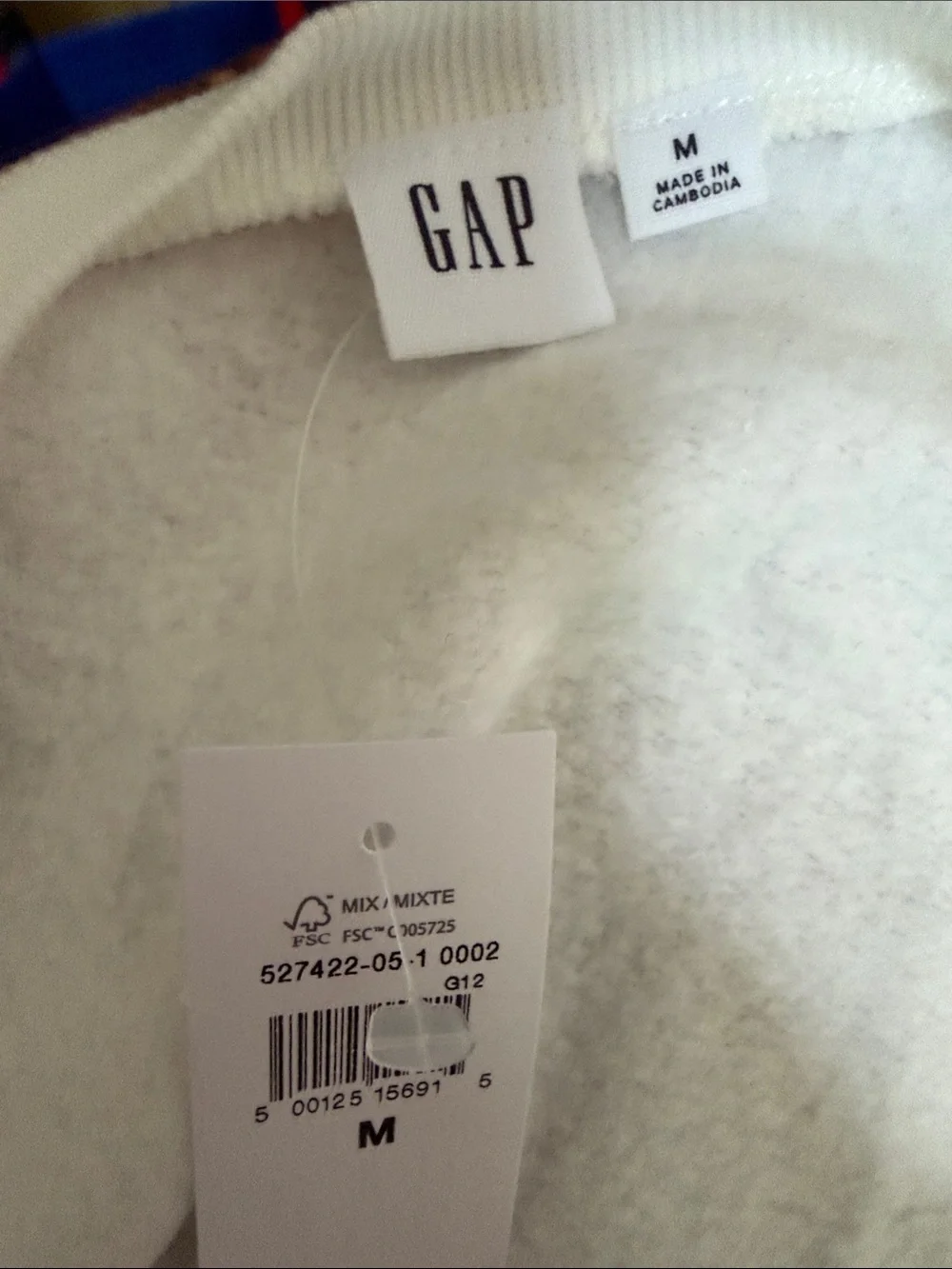 GAP White Crewneck Sweatshirt with Metallic Silver Logo